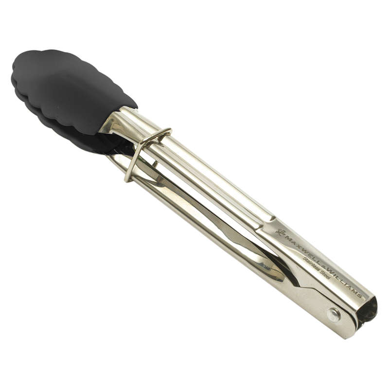 Grabbers Stainless Steel Mini Food Tongs With Silicone Head, 18cm
