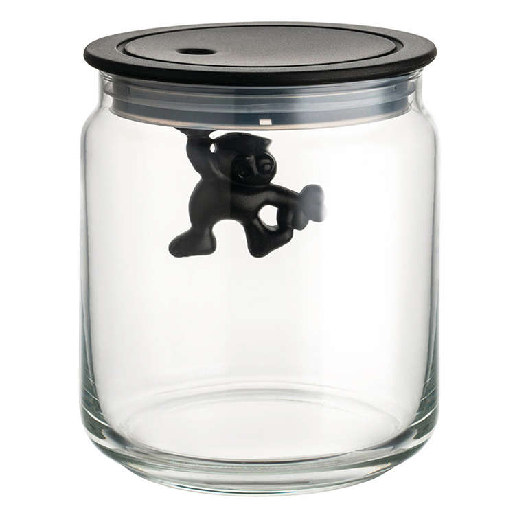 Gianni Glass Jar With Black Lid
