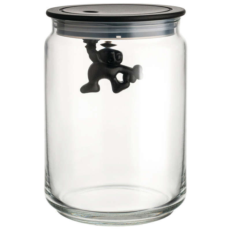 Gianni Glass Jar With Black Lid