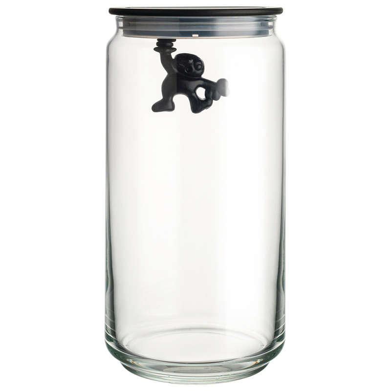 Gianni Glass Jar With Black Lid