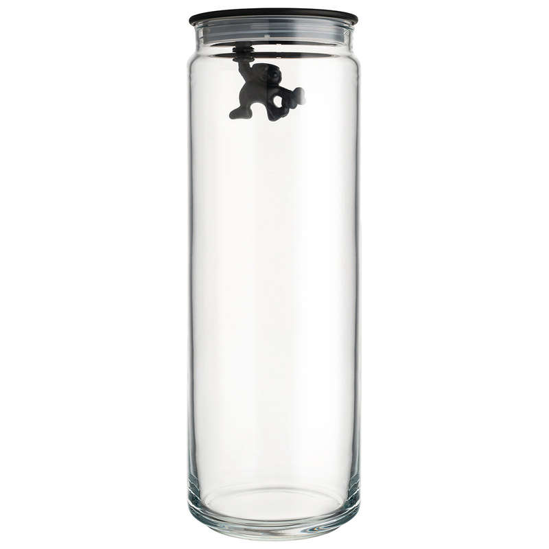 Gianni Glass Jar With Black Lid