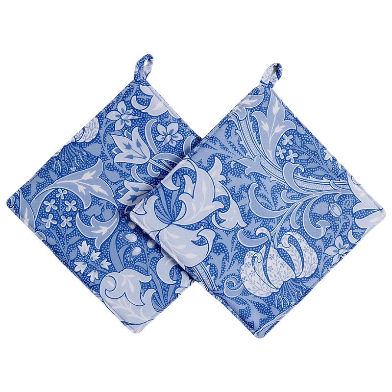 William Morris Golden Lily Blue Pot Holders, Set Of 2