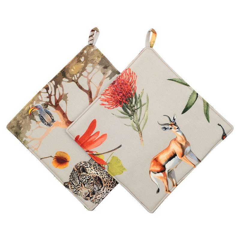 African Vibes Pot Holders, Set Of 2