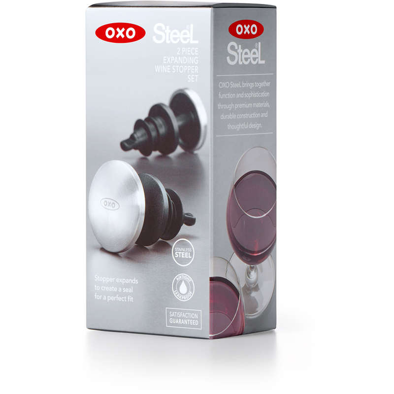 Steel Expanding Wine Stoppers, Set of 2