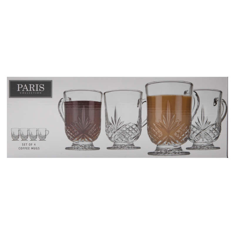 Footed Coffee Mugs, Set Of 4