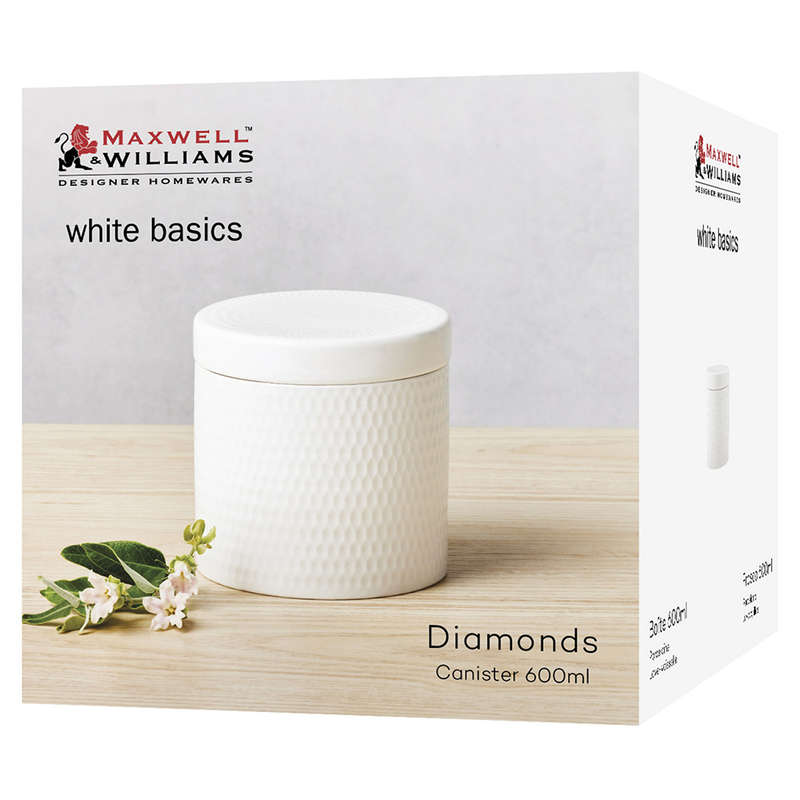 White Basics Diamonds Canister, 600ml