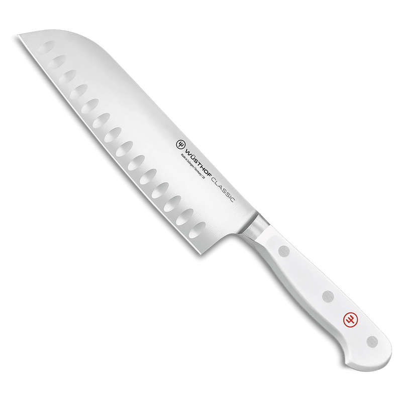 Classic White Hollow Edge Santoku Knife, 17cm
