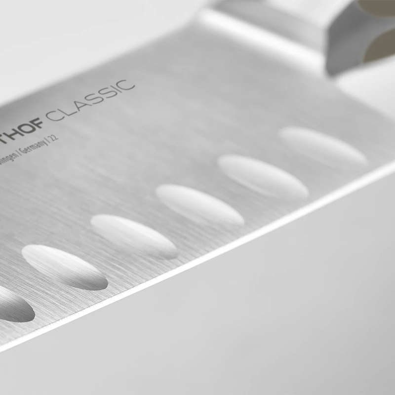 Classic White Hollow Edge Santoku Knife, 17cm
