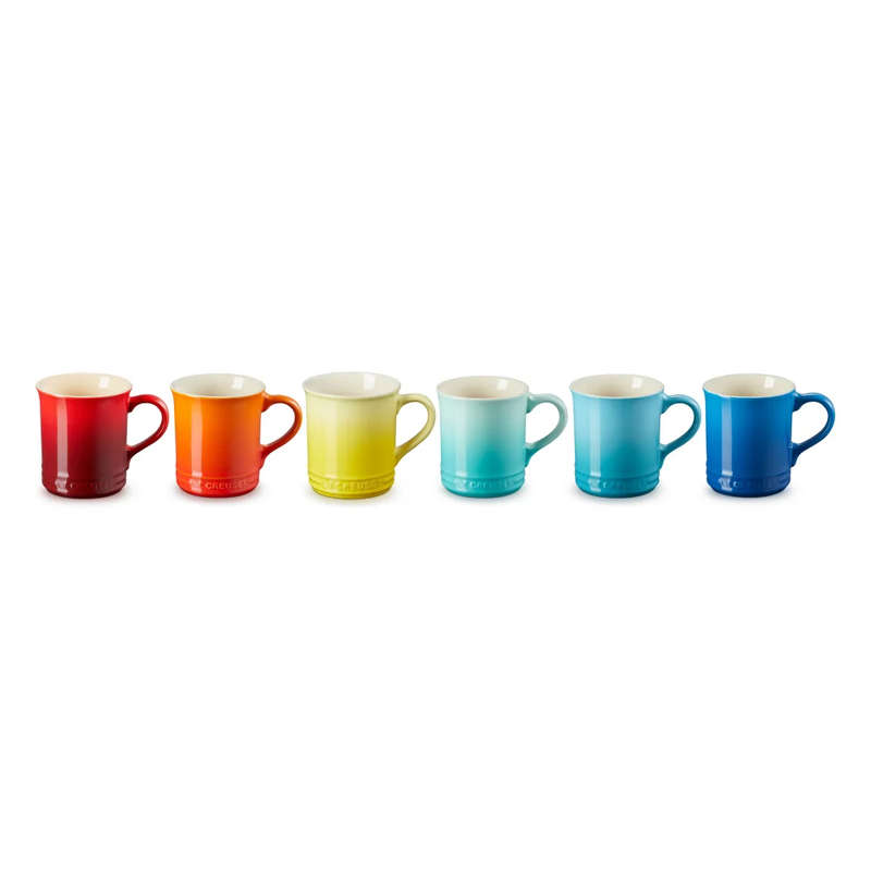 Rainbow Collection Seattle Mugs, Set Of 6