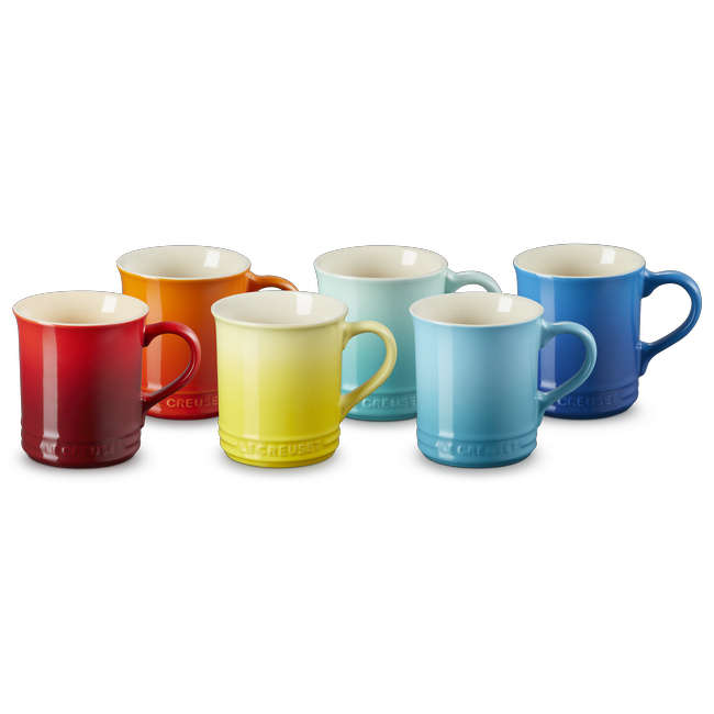 Rainbow Collection Seattle Mugs, Set Of 6
