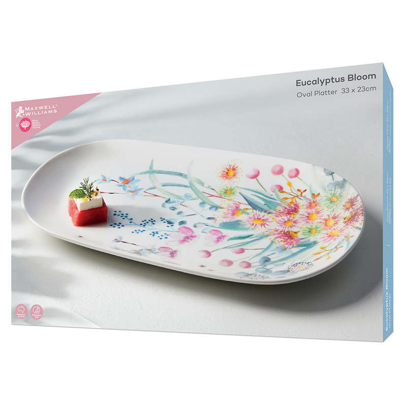 Botanic Gardens Eucalyptus Bloom Oblong Platter, 37cm