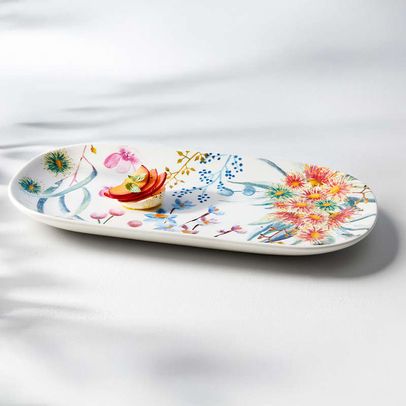 Botanic Gardens Eucalyptus Bloom Oblong Platter, 37cm