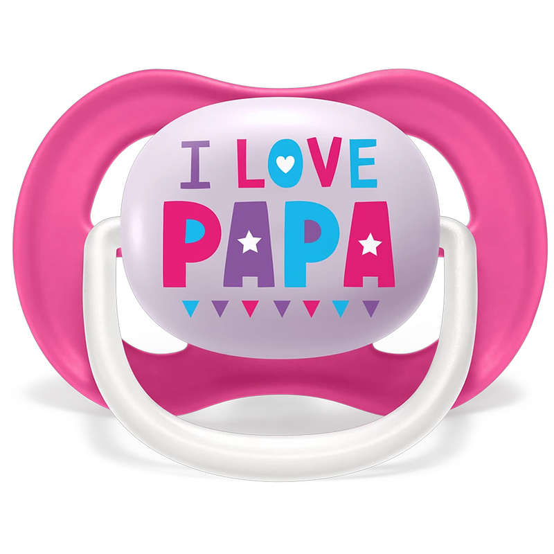 Set Of 2 Ultra Air Pacifiers, I Love Papa & Balloon (6-18m)