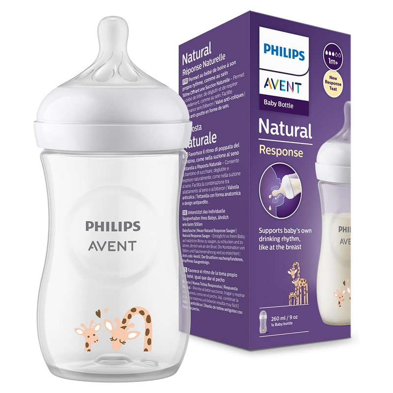 Natural Response 260ml Baby Bottle, Giraffe