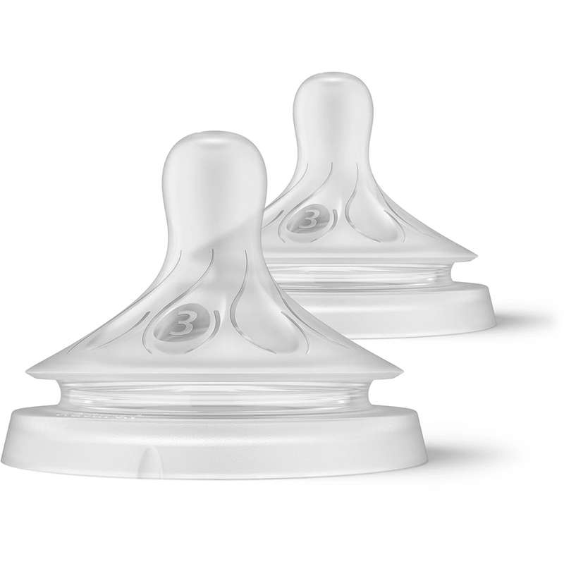 Natural Response Flow 3 Baby Bottle Teats, Set Of 2