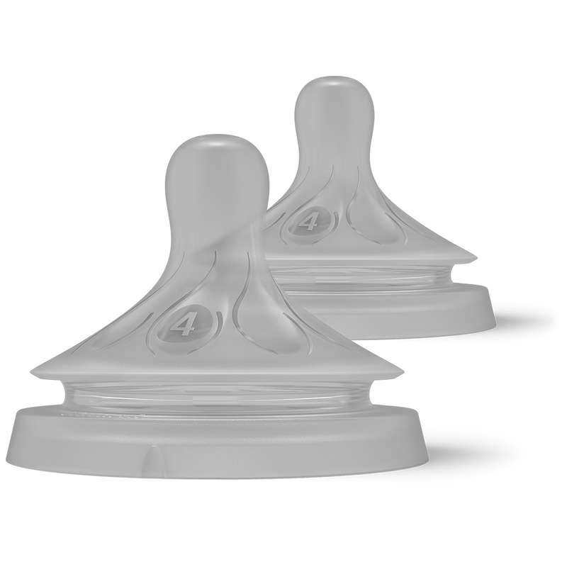 Natural Response Flow 4 Baby Bottle Teats, Set Of 2
