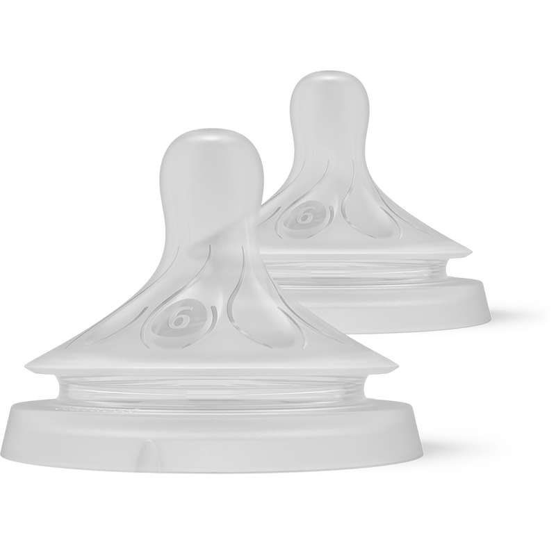 Natural Response Flow 6 Baby Bottle Teats, Set Of 2
