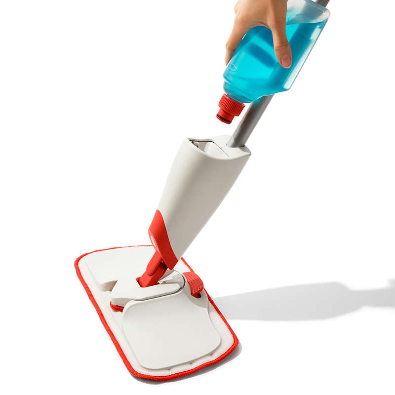 Good Grips Microfibre Spray Mop With Slide-Out Scrubber