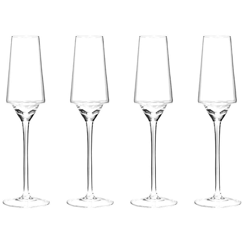 Edge Champagne Flutes, Set Of 4