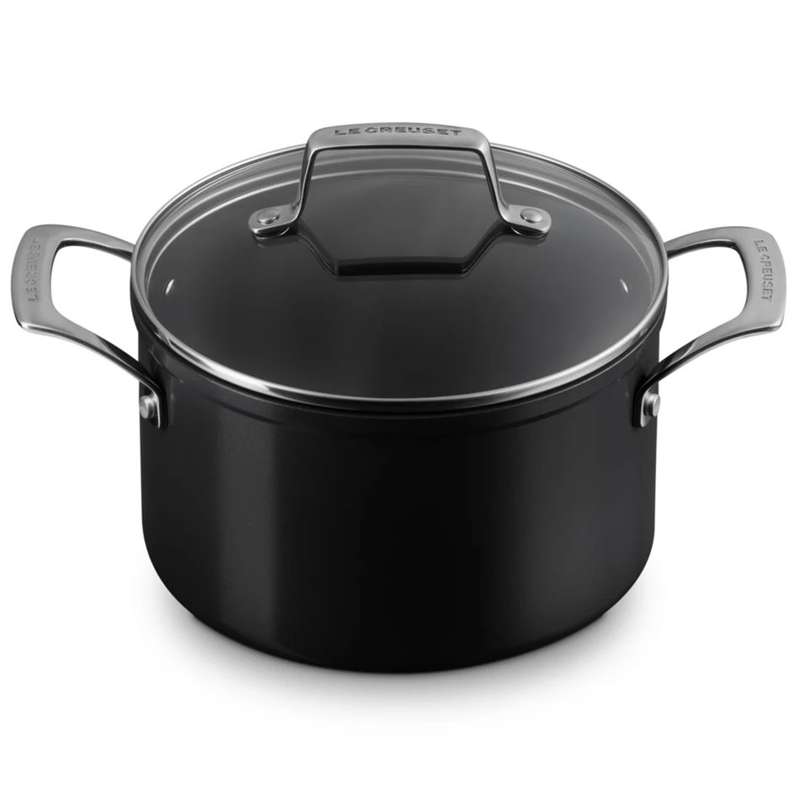 Essential Ceramic Non-Stick Casserole With Glass Lid, 20cm