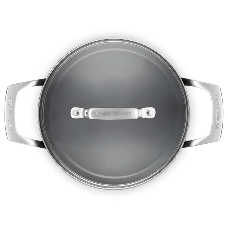 Essential Ceramic Non-Stick Casserole With Glass Lid, 20cm