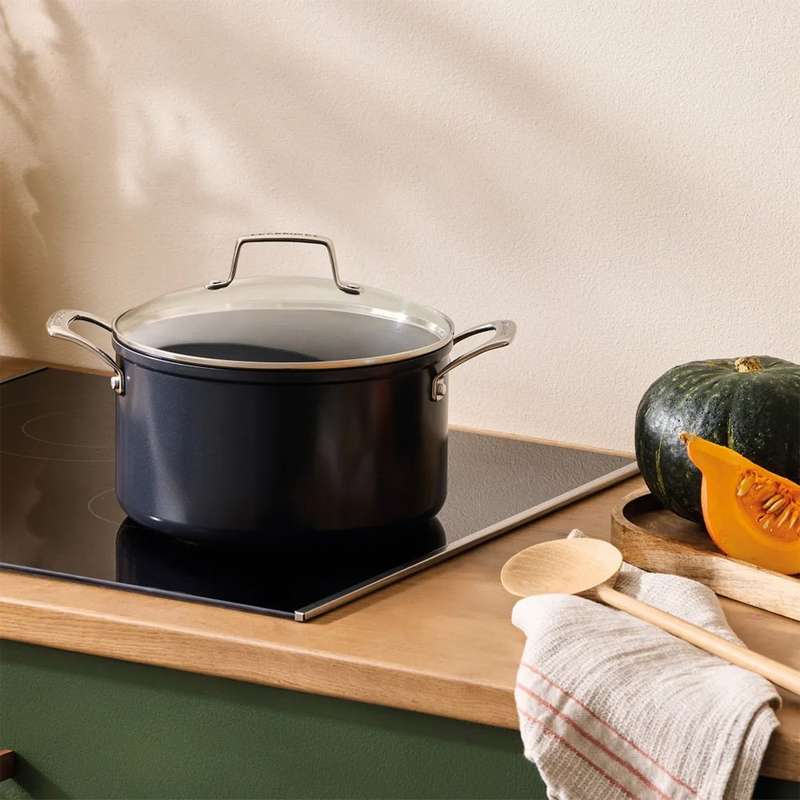 Essential Ceramic Non-Stick Casserole With Glass Lid, 20cm