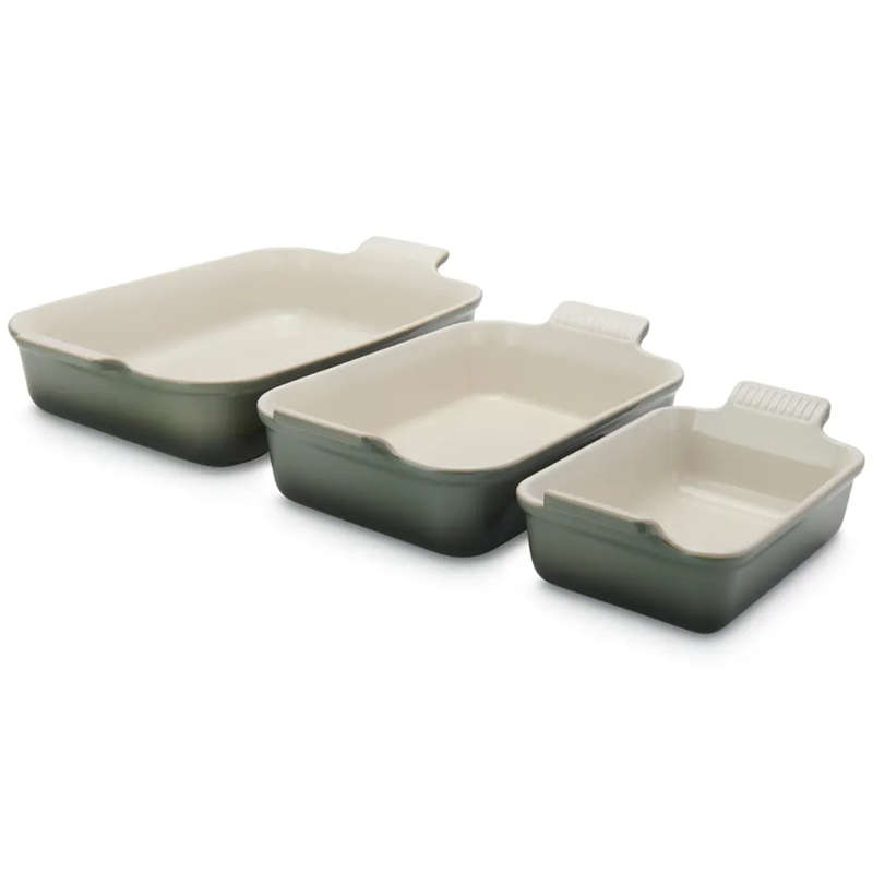 Stoneware Heritage Rectangular Dish, Set of 3