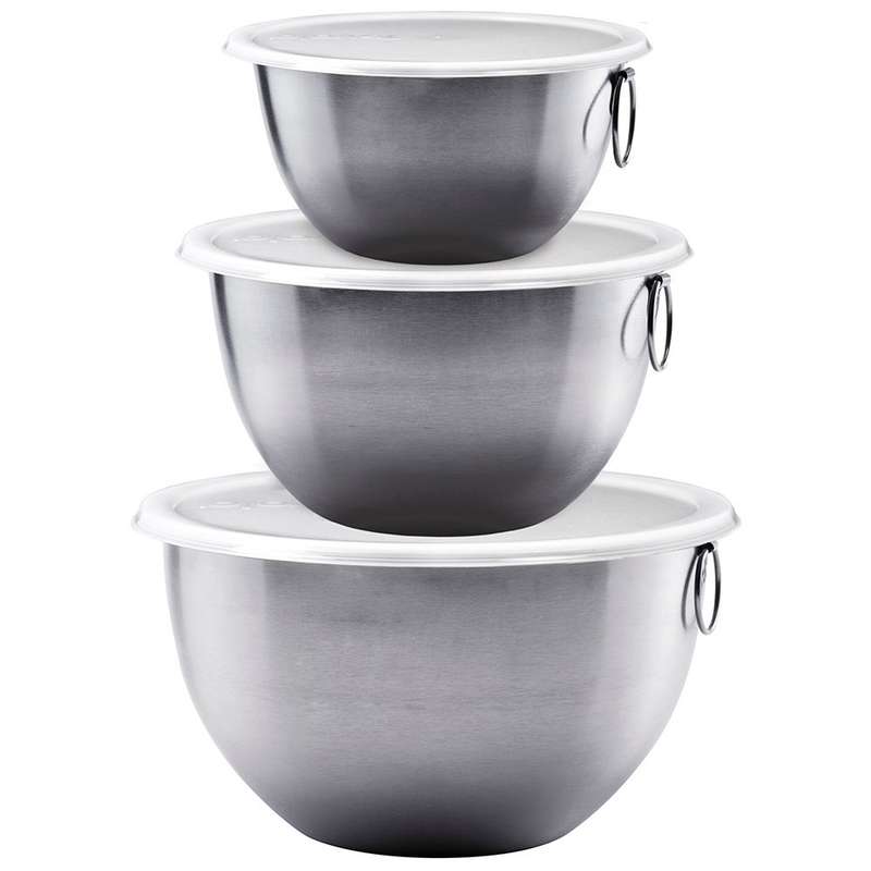 Stainless Steel Mixing Bowls with Tight Seal Lids, Set of 3