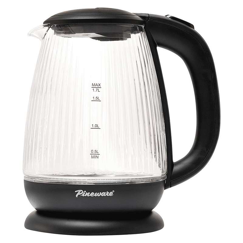 Cordless Ribbed Glass Kettle, 1.7L