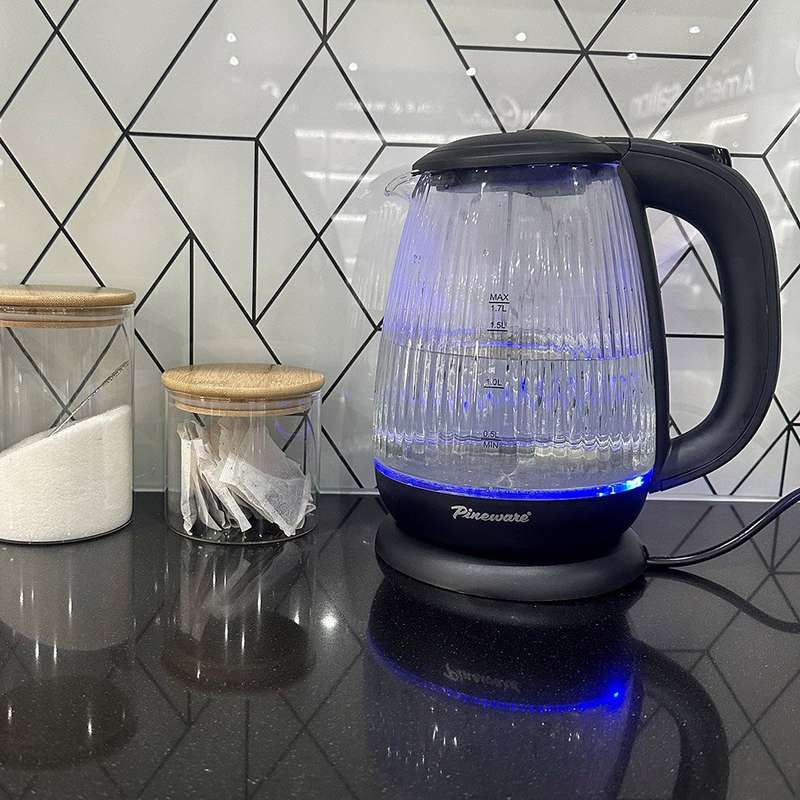 Cordless Ribbed Glass Kettle, 1.7L