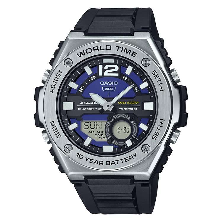 Standard Men's 100m World Time AnaDigi Wrist Watch, MQW-100