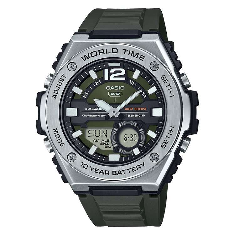 Standard Men's 100m World Time AnaDigi Wrist Watch, MQW-100