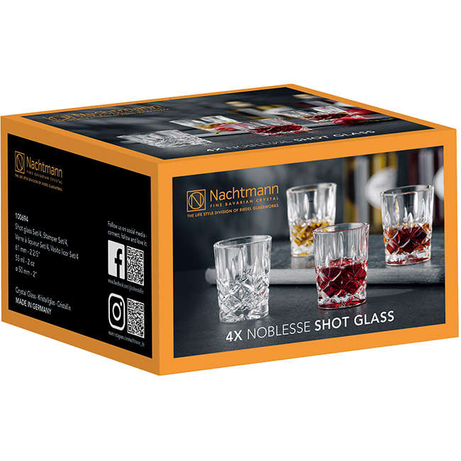Noblesse Lead-Free Crystal Shot Glasses, Set Of 4