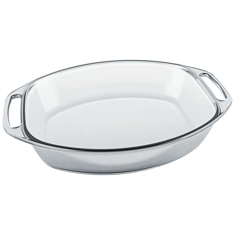 Glass Oval Roaster With Handles, 4.2L