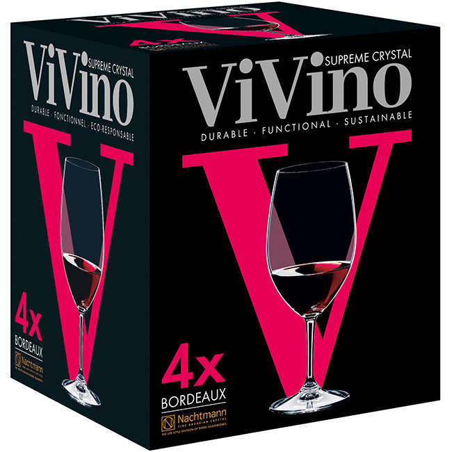 ViVino Bordeaux Wine Glasses, Set Of 4