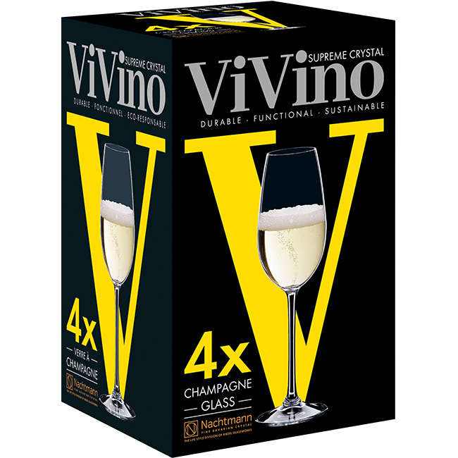 ViVino Champagne Glasses, Set Of 4