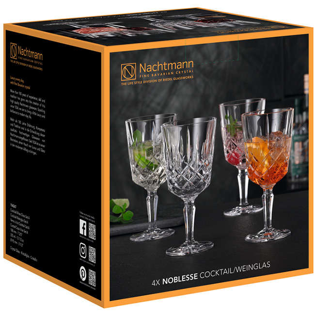 Noblesse Cocktail Wine Glasses, Set Of 4