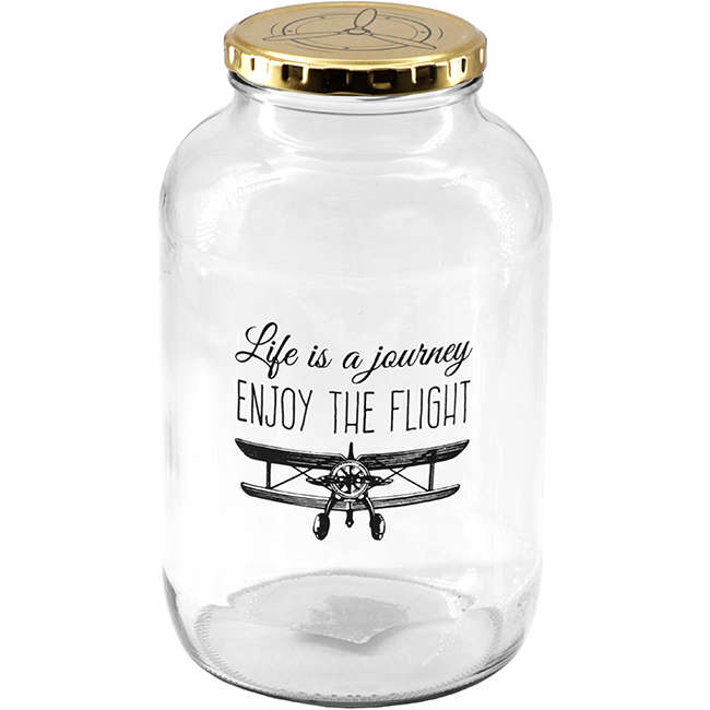 Life's A Journey Glass Storage Jar, 2L