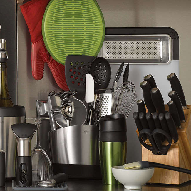 Good Grips Brushed Stainless Steel Utensil Holder