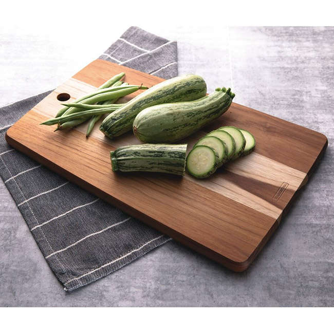 Solid Teak Rectangular Cutting & Serving Board, 34cm