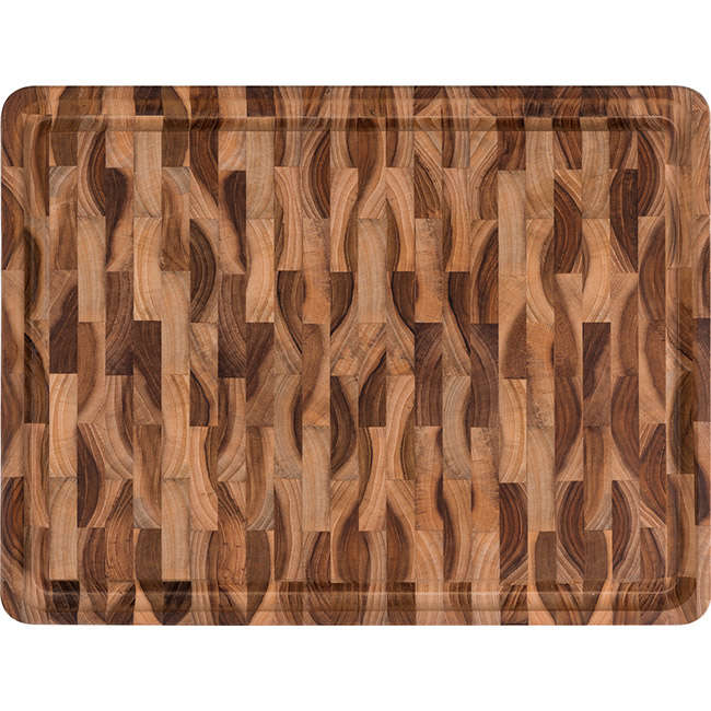 Solid Inverted Teak Rectangular Carving & Serving Board, 40cm