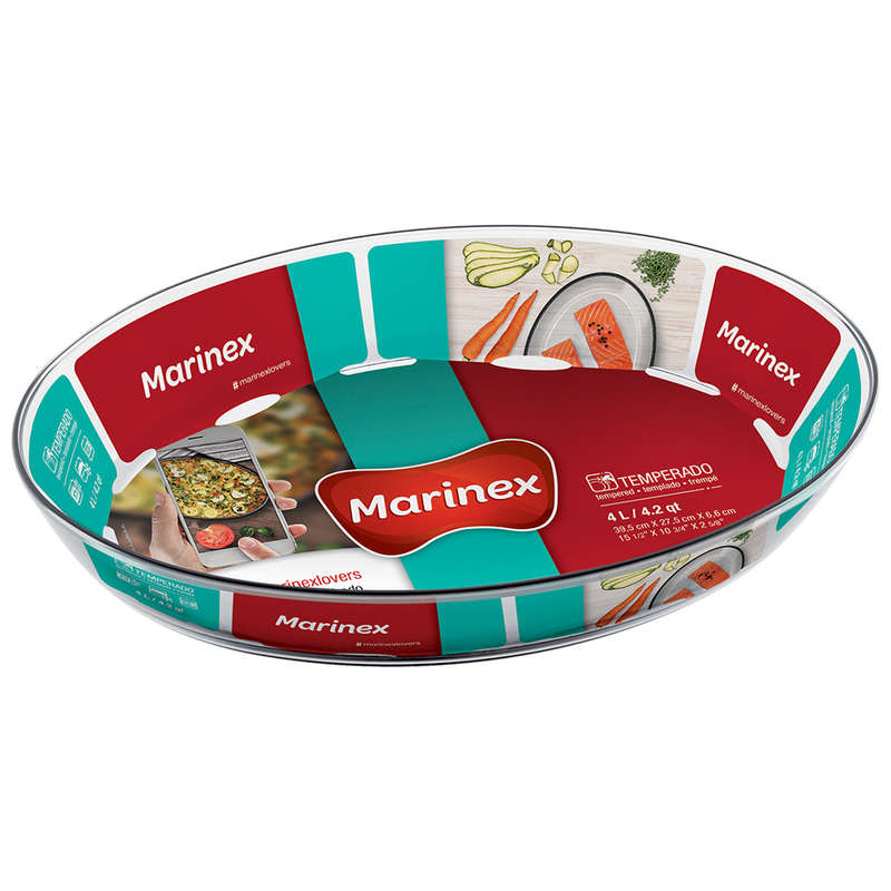 Glass Oval Roasting Dish, 4L