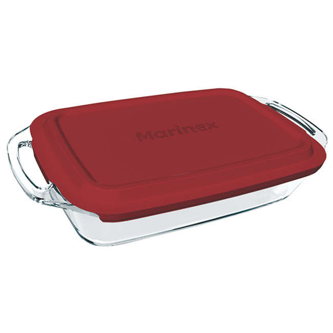 Seletta Large Rectangular Roaster With Handles &amp; Plastic Lid, 3.5L