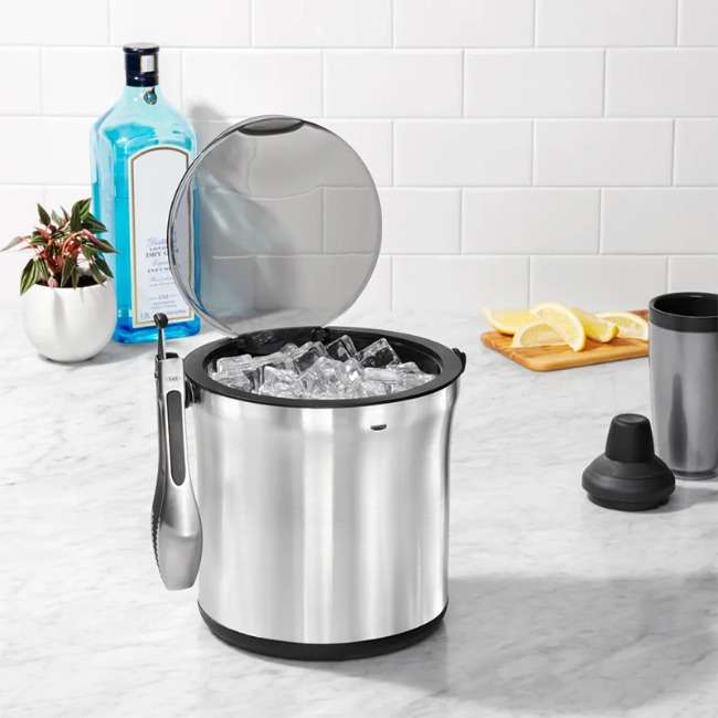 Stainless Steel Ice Bucket &amp; Tong Set