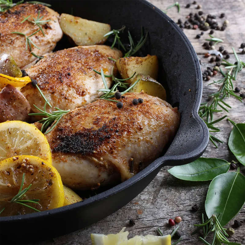 Enamelled Cast Iron Skillet