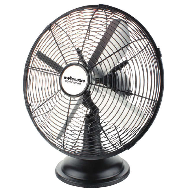 Aquillo Breeze Stainless Steel Black Desk Fan, 30cm