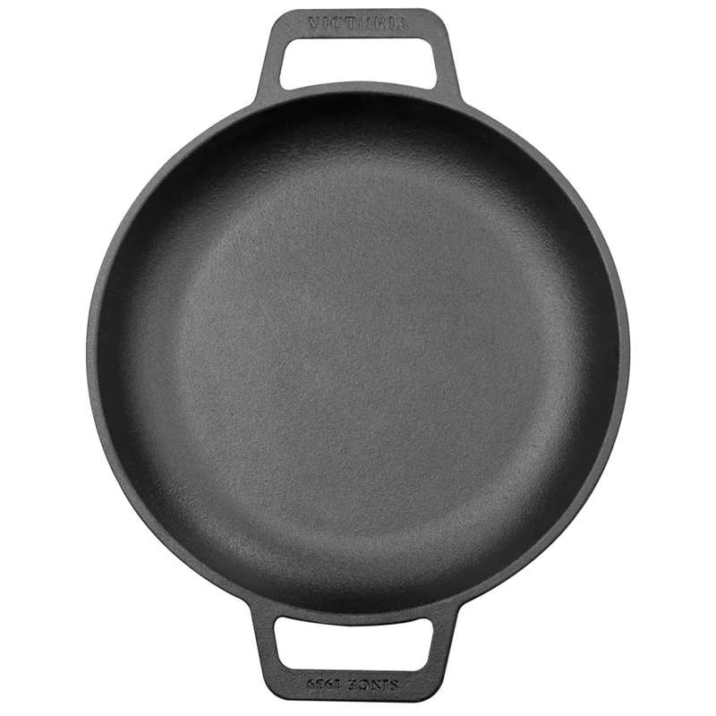 Seasoned Cast Iron Skillet With Helper Handles, 26cm