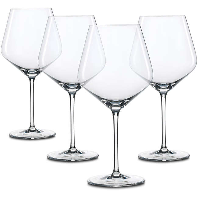 Style Burgundy Wine Glasses, Set Of 4