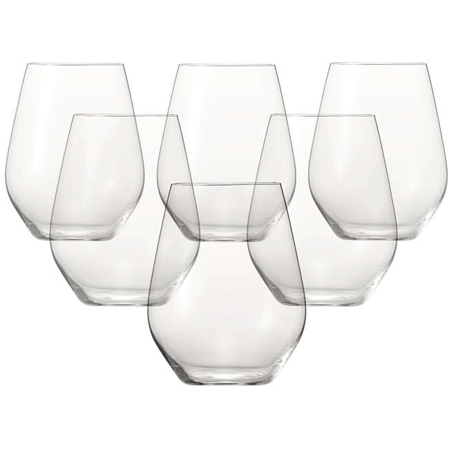 Authentis Casual Stemless Red Wine Glasses, Set of 6