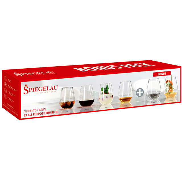 Authentis Casual Stemless Red Wine Glasses, Set of 6